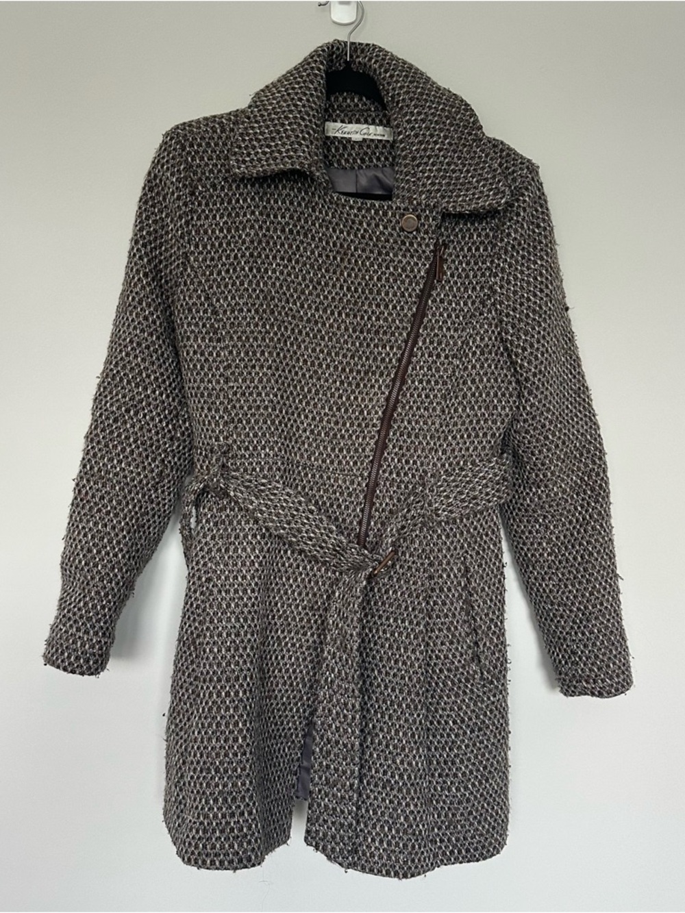 Kenneth Cole New York Wool Blend Jacket Size Medium Coat Herringbone Classic